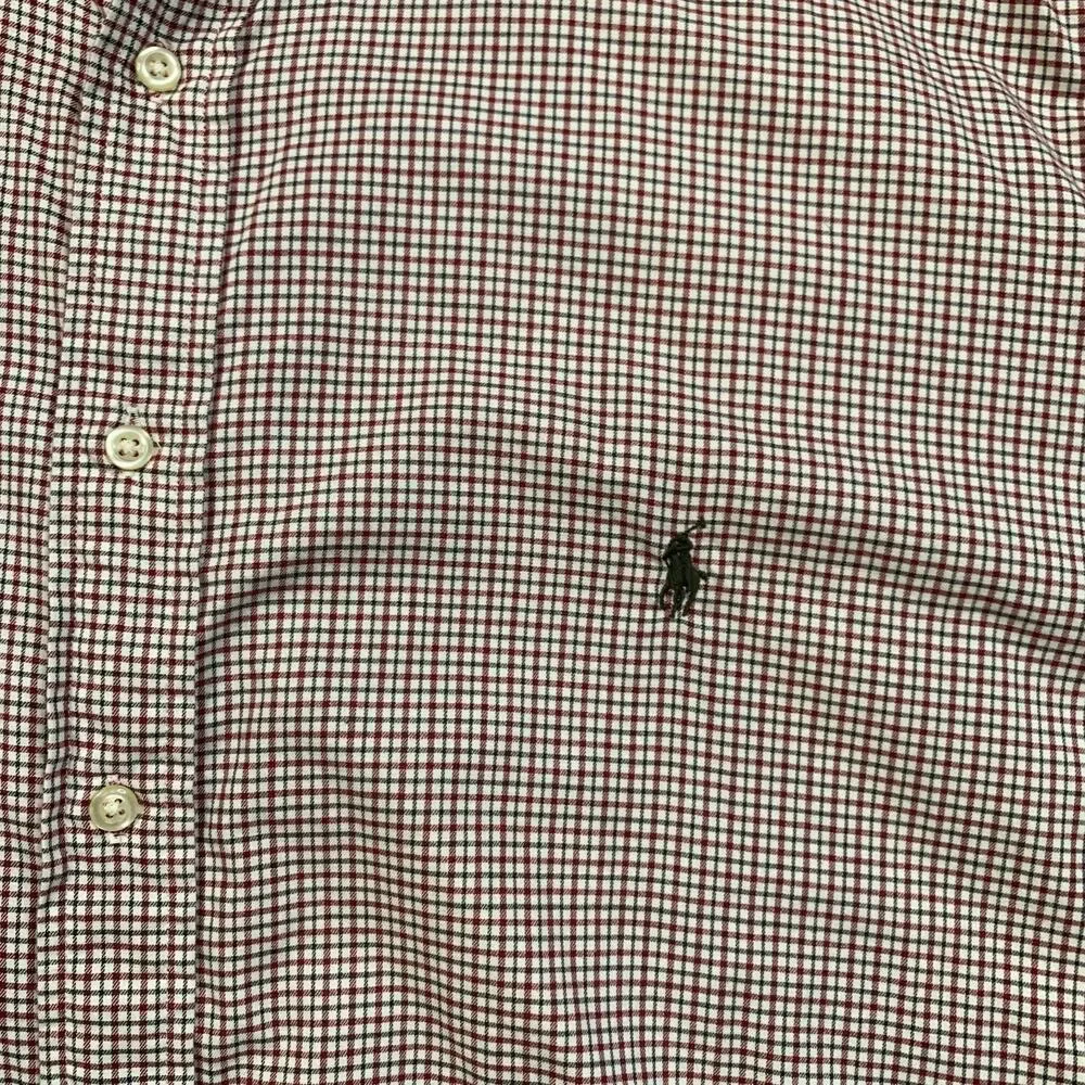 Ralph Lauren Shirt Mens 2XB Big Red White Plaid Button Down Collared Long Sleeve